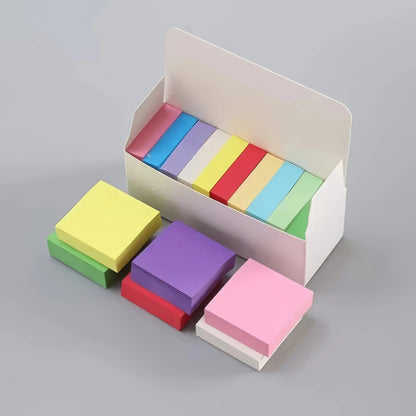 11 Mixed Color Self-adhesive Sticky Notes, Mini Portable, Square Notebook, Suitable for Students and Office Use