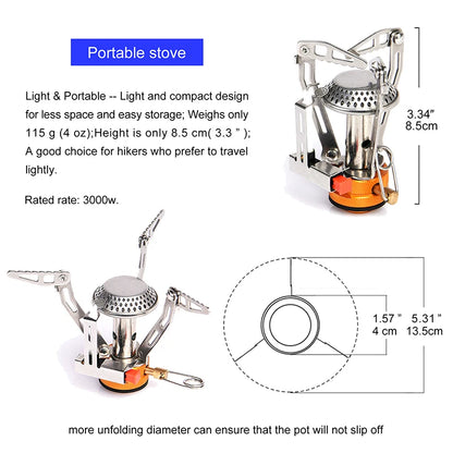Camping Cookware Set, Outdoor Tableware, Burner Stove