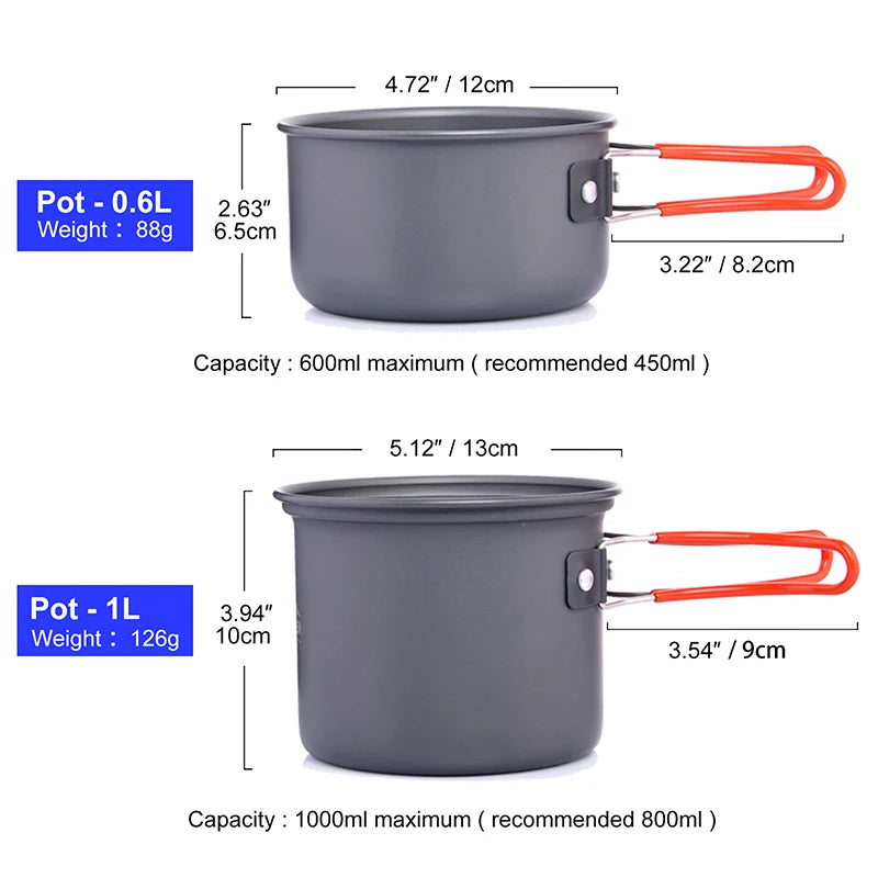 Camping Cookware Set, Outdoor Tableware, Burner Stove