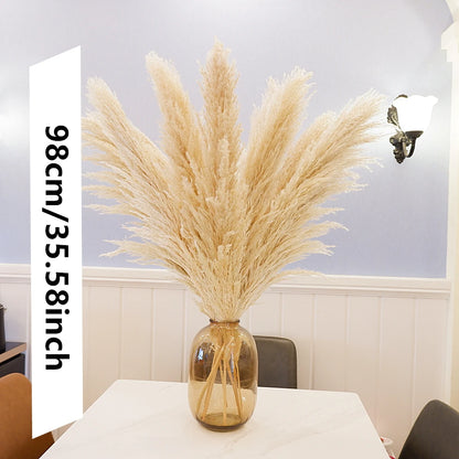 16Pcs 98cm Dried Pampas Grass Decor Tall, Large Pompas Grass, Boho Neutral Home Decor Bouquet, Fluffy Pampass Grass