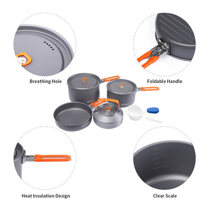 Fire Maple Cookware Kit Backpacking Aluminum Cooking Picnic Set Outdoor Camping Hiking Frypan Foldable Feast Series Tableware