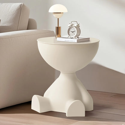 Modern bear-shaped plastic bedside table and stackable bookshelf - Space-saving multi-functional furniture, easy to assemble