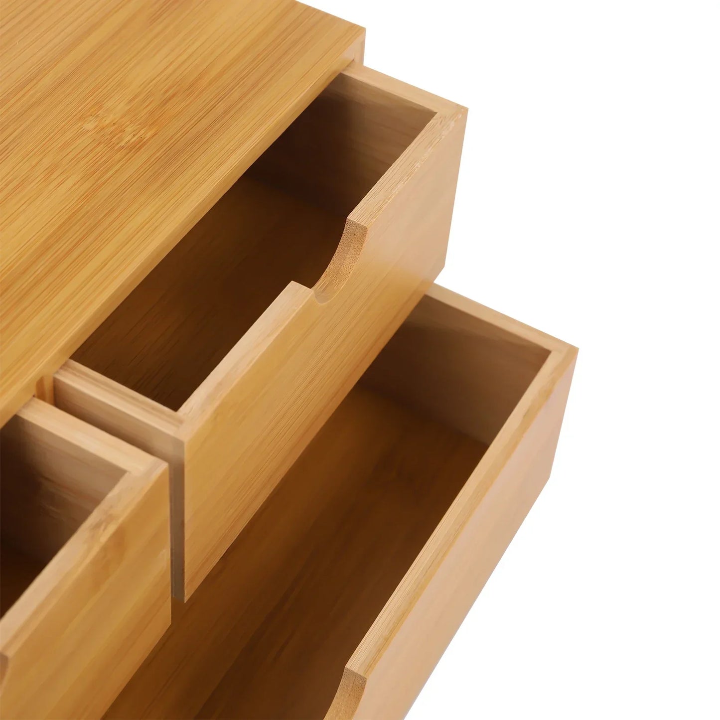 Bamboo Desktop Storage Organizer with Drawers, Drawer Box, Bamboo Mini Six-Drawer Cabinet,Integrated Design, 3-Drawer Makeup Box