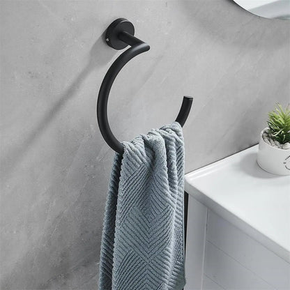 Wall Mounted Open Towel Ring, Decorative Towel Hanger, Stainless Steel Design, Bathroom Accessory for Hand Towels and Washcloths
