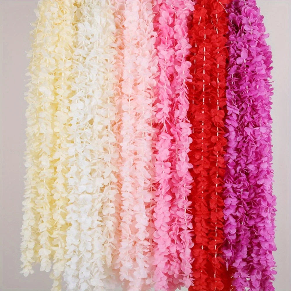 10 Pcs Artificial Cherry Blossom Flowers Vine Garland Ivy Decoration Fake Silk Flowers Vine for Party Arch, Party