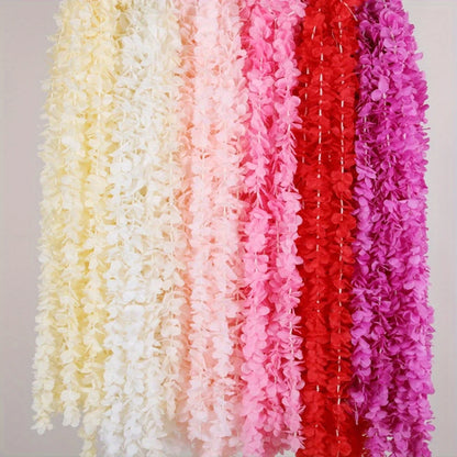 10 Pcs Artificial Cherry Blossom Flowers Vine Garland Ivy Decoration Fake Silk Flowers Vine for Party Arch, Party