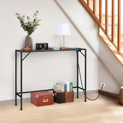 Console table, narrow sofa table with socket 41 inches (approximately 104.1 cm), entrance table, sofa table, entrance table