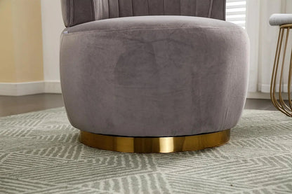 Swivel Barrel Chairs for Living Room Set of 2, 360 Degree Comfy Modern Round Chair Velvet Gold Accent Upholstered Armchair Arm