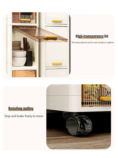 6 Layers 360° narrow rolling cart plastic gap storage cabinet, suitable for bedroom, kitchen, office, home bedroom, bathroom.