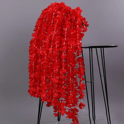 10 Pcs Artificial Cherry Blossom Flowers Vine Garland Ivy Decoration Fake Silk Flowers Vine for Party Arch, Party