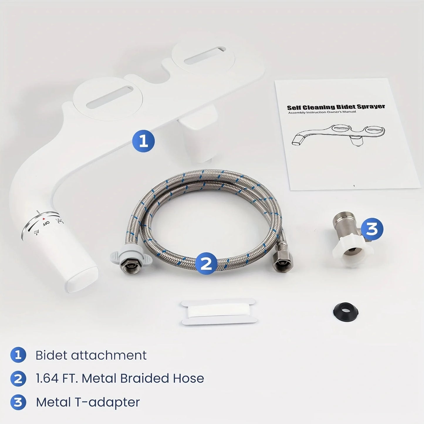 Ultra-Slim Bidet Attachment for Toilet - Dual Nozzle (Frontal & Self Cleaning) Hygienic Bidets for Existing Toilets