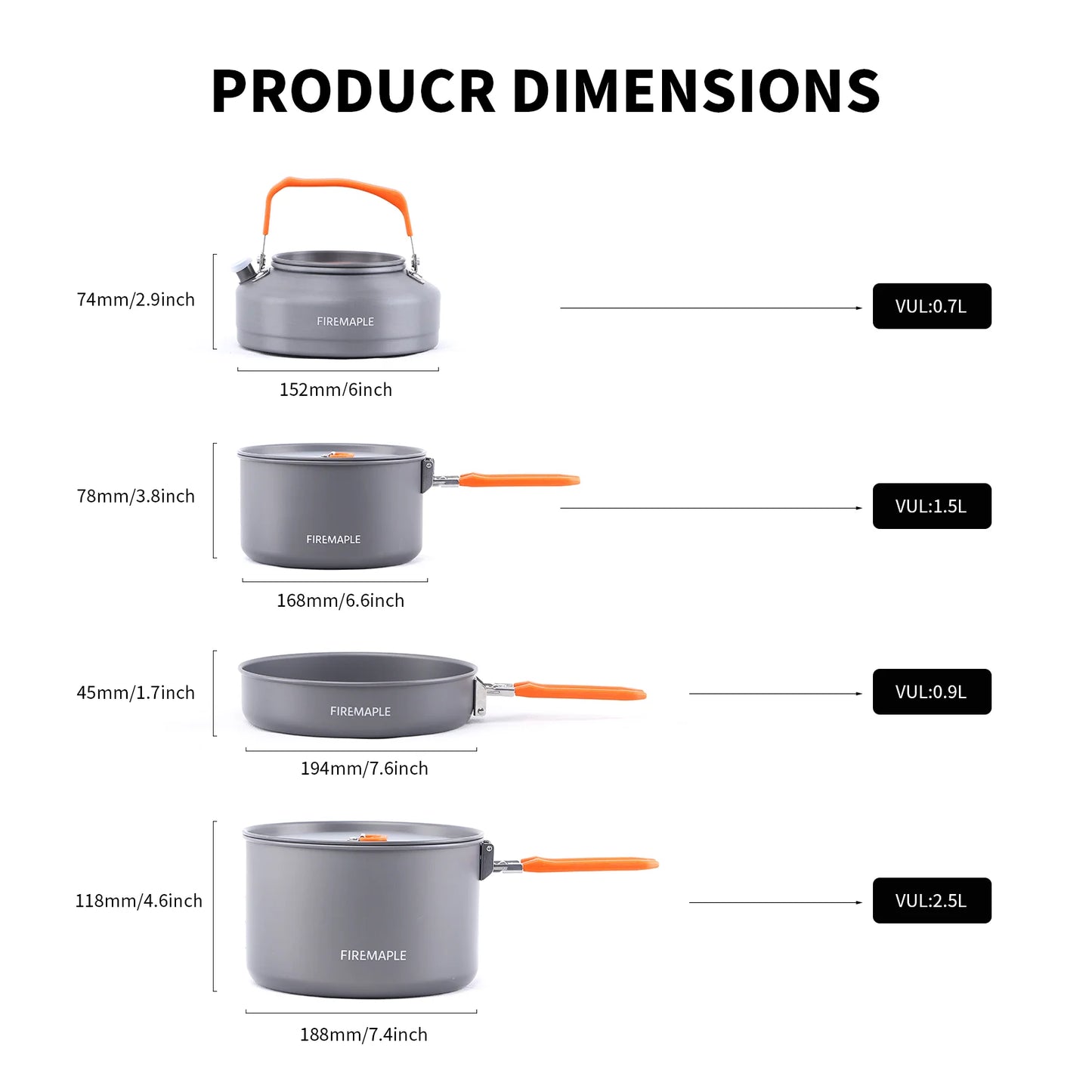 Fire Maple Cookware Kit Backpacking Aluminum Cooking Picnic Set Outdoor Camping Hiking Frypan Foldable Feast Series Tableware