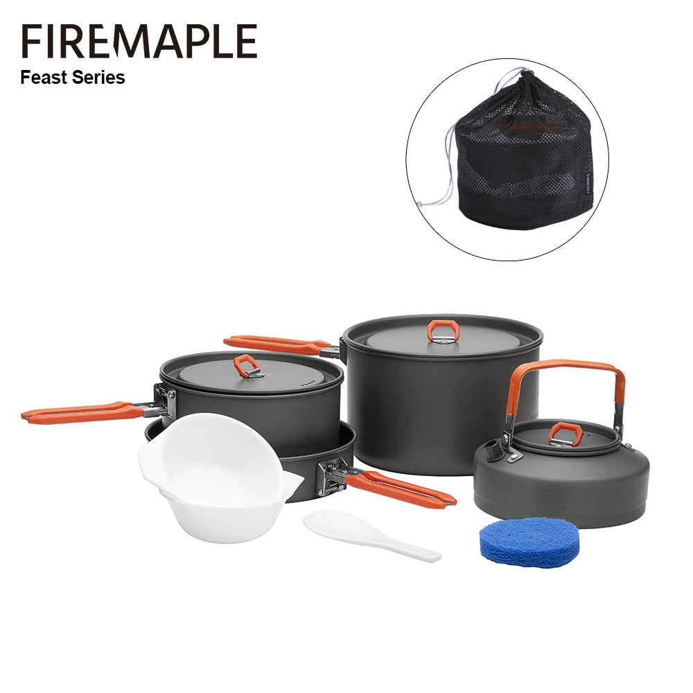Fire Maple Cookware Kit Backpacking Aluminum Cooking Picnic Set Outdoor Camping Hiking Frypan Foldable Feast Series Tableware
