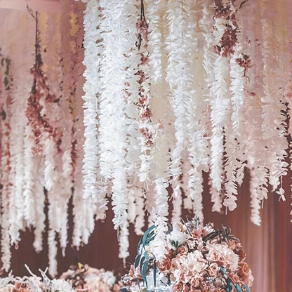 10 Pcs Artificial Cherry Blossom Flowers Vine Garland Ivy Decoration Fake Silk Flowers Vine for Party Arch, Party