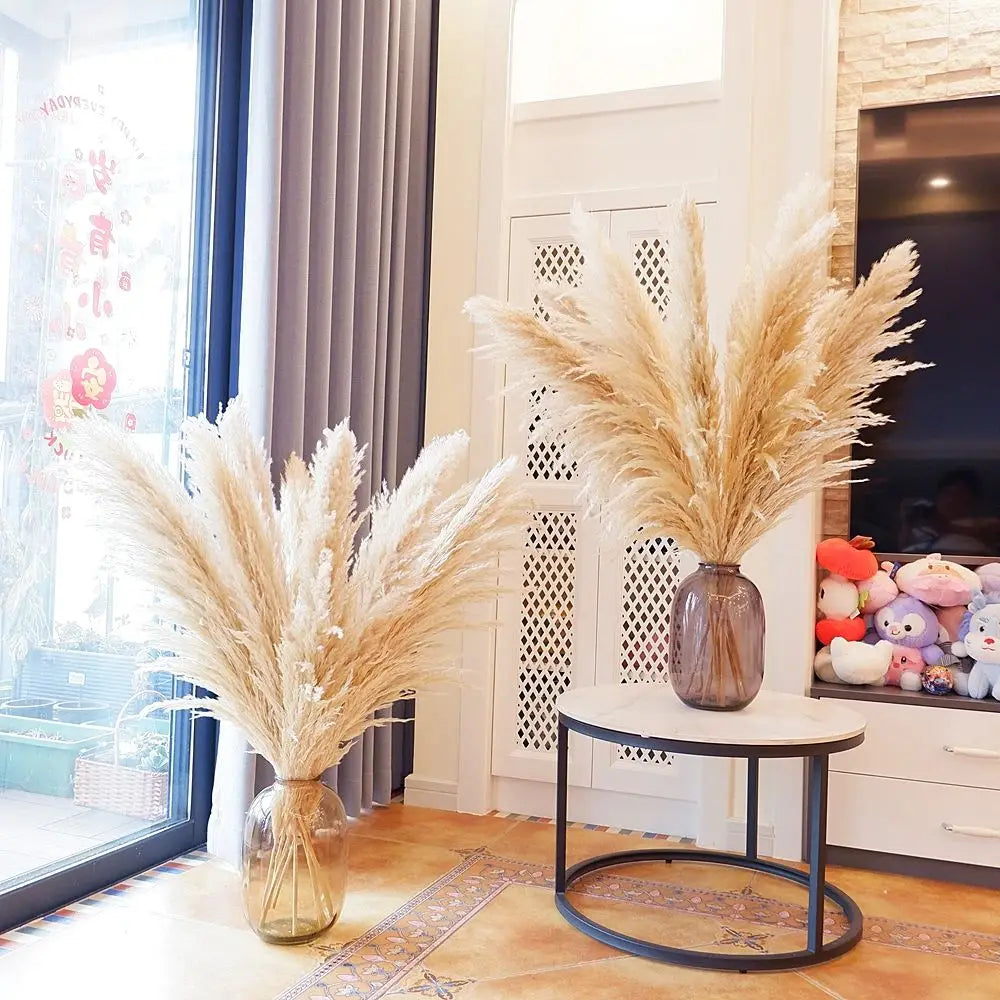 16Pcs 98cm Dried Pampas Grass Decor Tall, Large Pompas Grass, Boho Neutral Home Decor Bouquet, Fluffy Pampass Grass