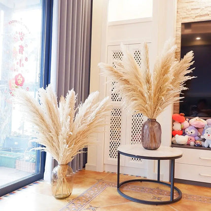 16Pcs 98cm Dried Pampas Grass Decor Tall, Large Pompas Grass, Boho Neutral Home Decor Bouquet, Fluffy Pampass Grass