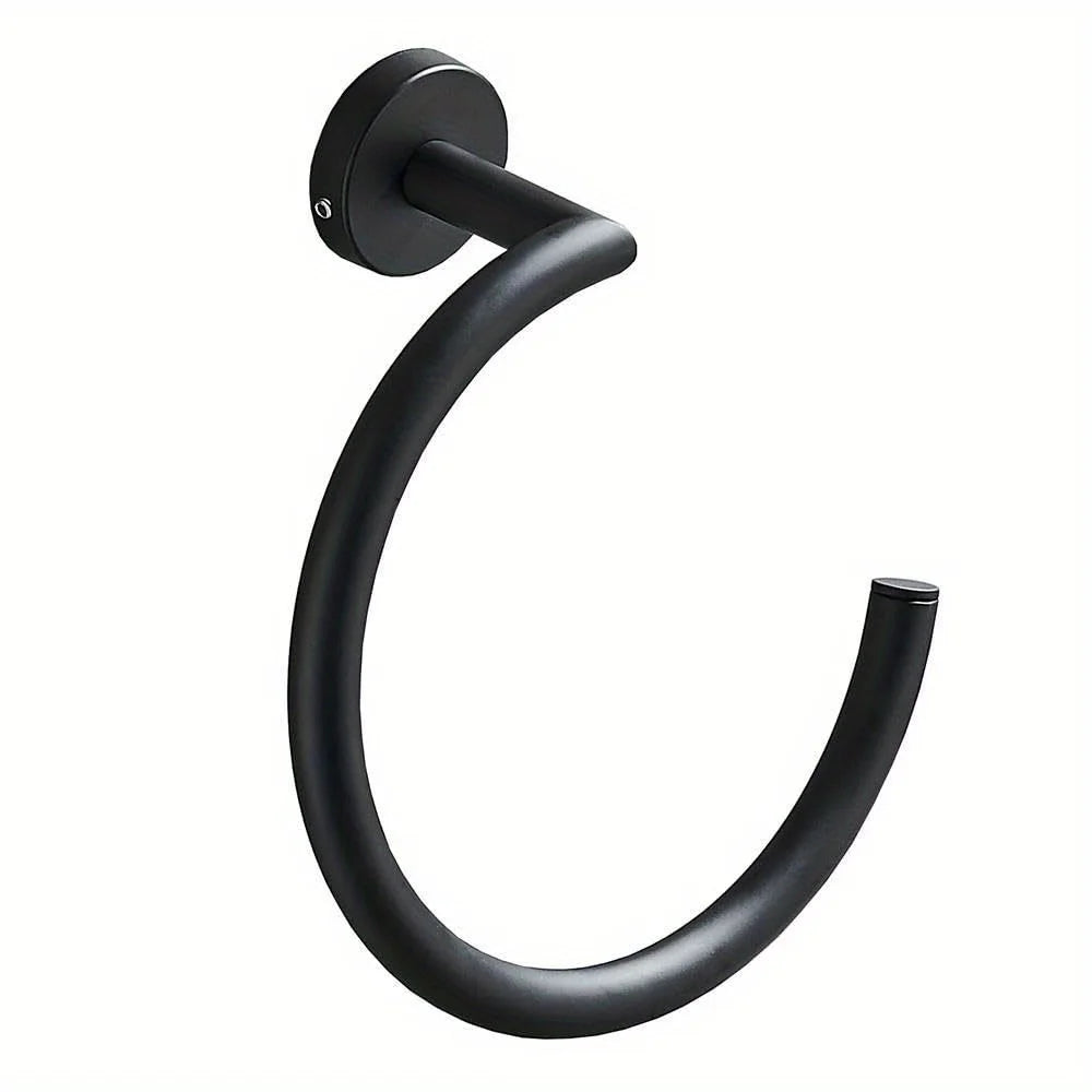 Wall Mounted Open Towel Ring, Decorative Towel Hanger, Stainless Steel Design, Bathroom Accessory for Hand Towels and Washcloths