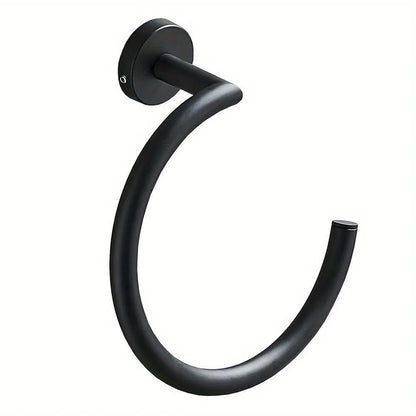 Wall Mounted Open Towel Ring, Decorative Towel Hanger, Stainless Steel Design, Bathroom Accessory for Hand Towels and Washcloths