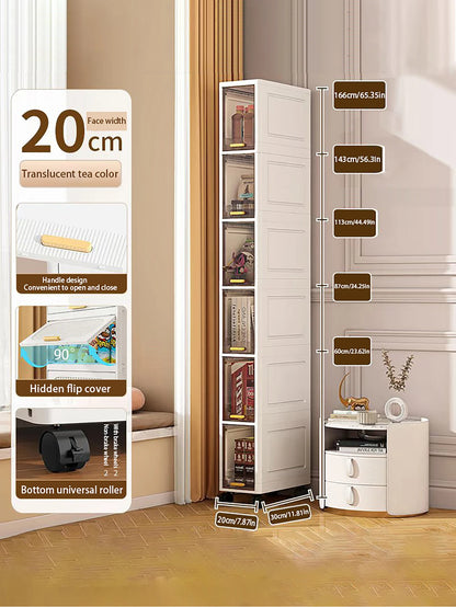 6 Layers 360° narrow rolling cart plastic gap storage cabinet, suitable for bedroom, kitchen, office, home bedroom, bathroom.
