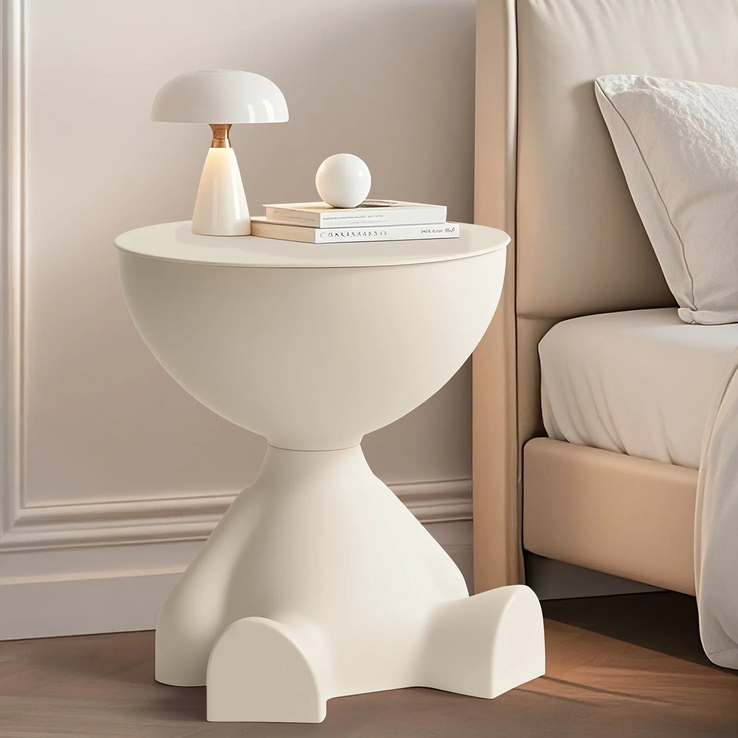 Modern bear-shaped plastic bedside table and stackable bookshelf - Space-saving multi-functional furniture, easy to assemble