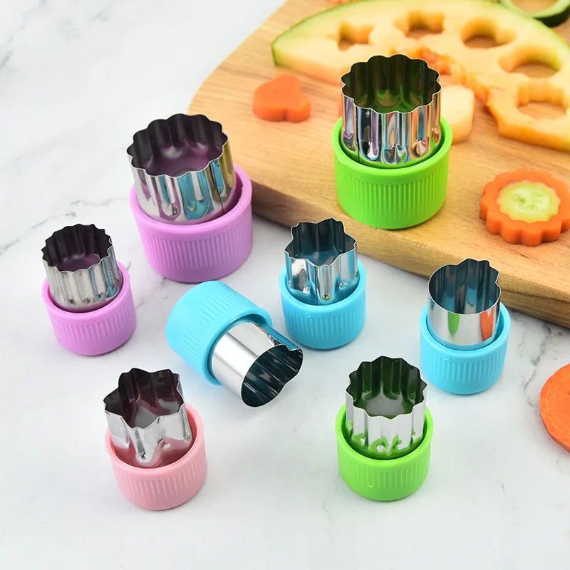 Star Heart Shape Vegetables Cutter Plastic Handle 3Pcs Portable Cook Tools Stainless Steel Fruit Cutting Die Kitchen Gadgets