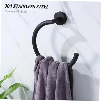 Wall Mounted Open Towel Ring, Decorative Towel Hanger, Stainless Steel Design, Bathroom Accessory for Hand Towels and Washcloths