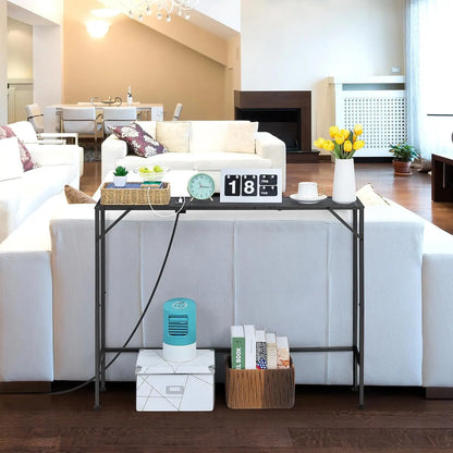 Console table, narrow sofa table with socket 41 inches (approximately 104.1 cm), entrance table, sofa table, entrance table
