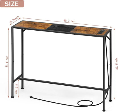Console table, narrow sofa table with socket 41 inches (approximately 104.1 cm), entrance table, sofa table, entrance table